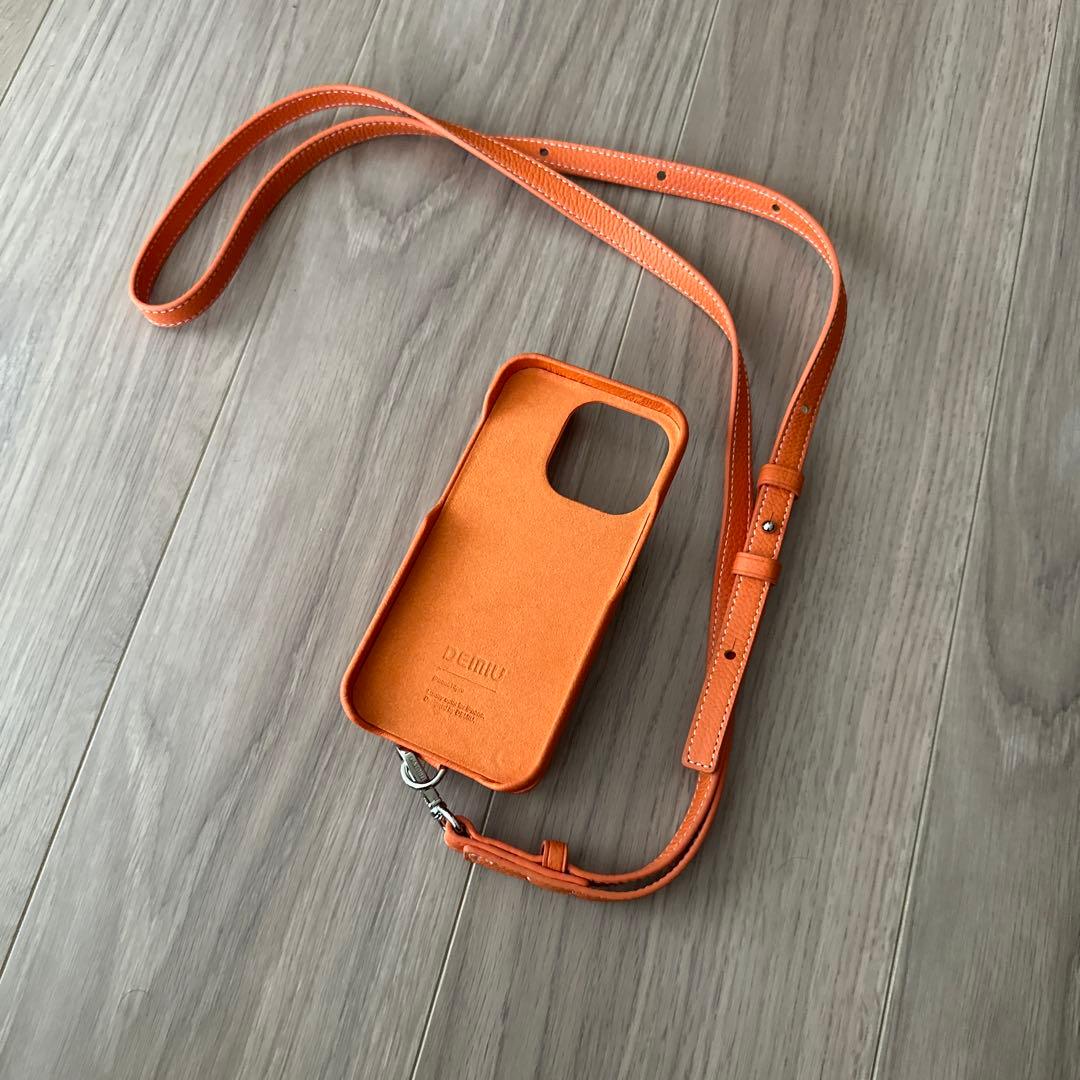 Demiu オレンジ スマホケース iPhone 14 Pro