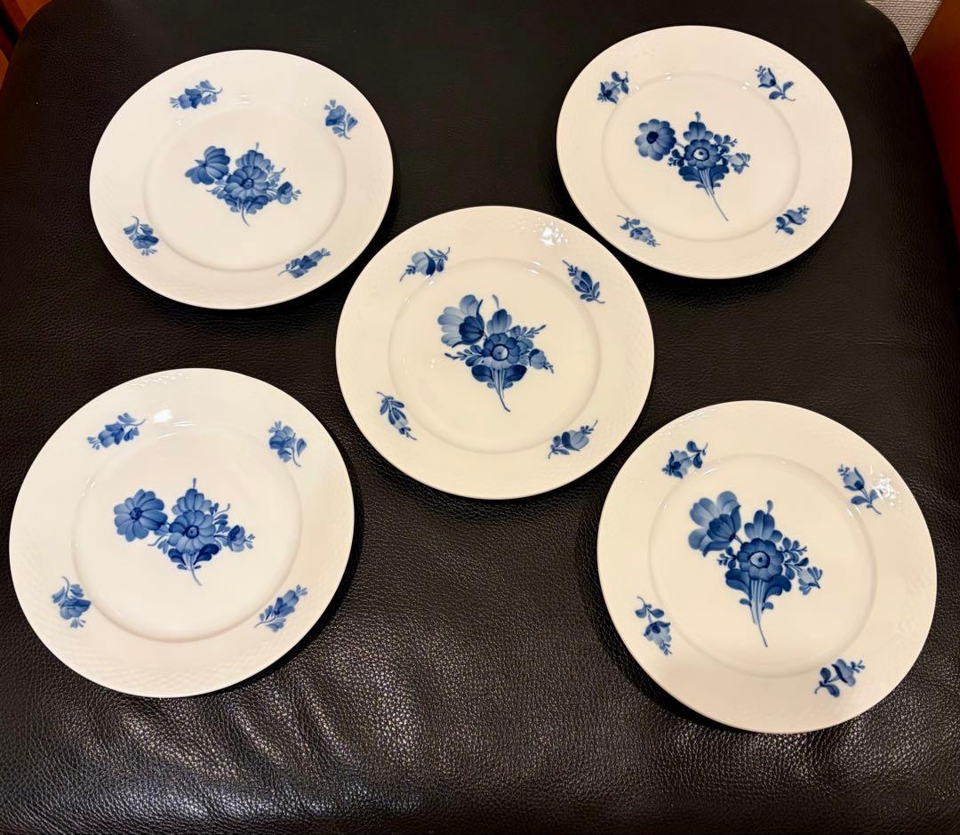【未使用】ロイヤルコペンハーゲン ブルーフラワー プレート 5枚 19cm 皿