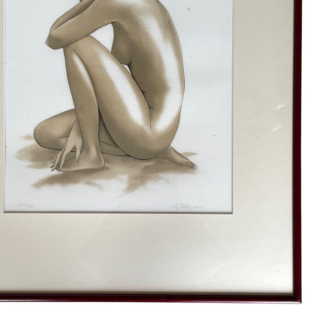 【真作】MANZANO 女性ヌード シルクスクリーン サイン入り 額装