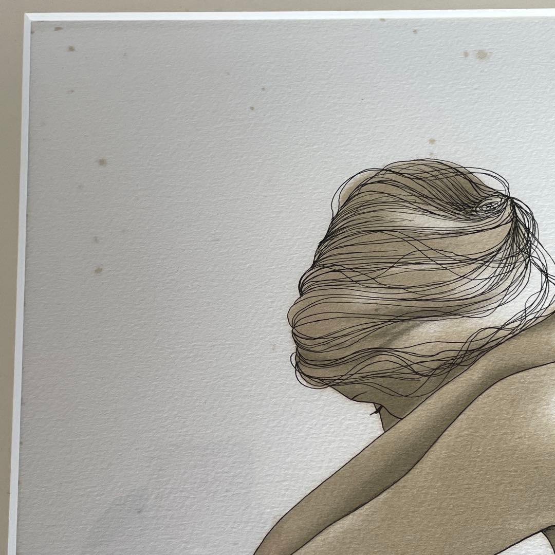 【真作】MANZANO 女性ヌード シルクスクリーン サイン入り 額装