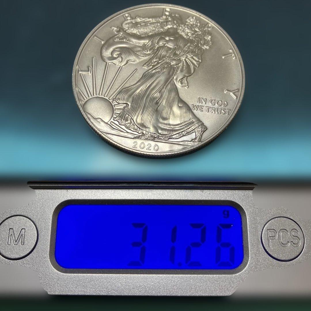 アメリカ　2020年　イーグル１ドル　１オンス純銀地金型銀貨