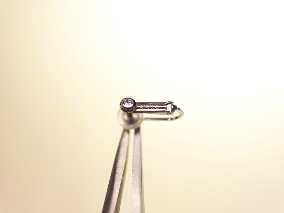 K14WG イヤリング金具　ネジバネ式【1ペア】【新品】【予備クッションおまけ】