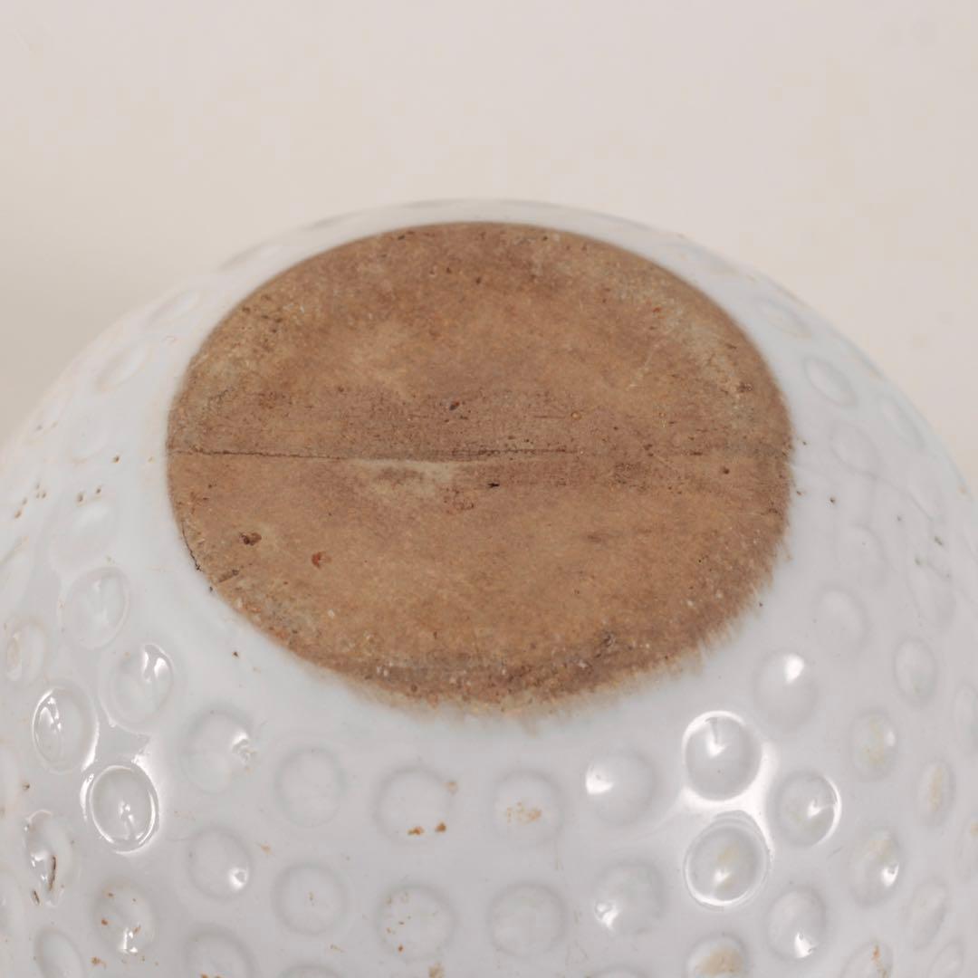 水玉 型押し 白い ボウル 抹茶碗 古道具 アンティーク