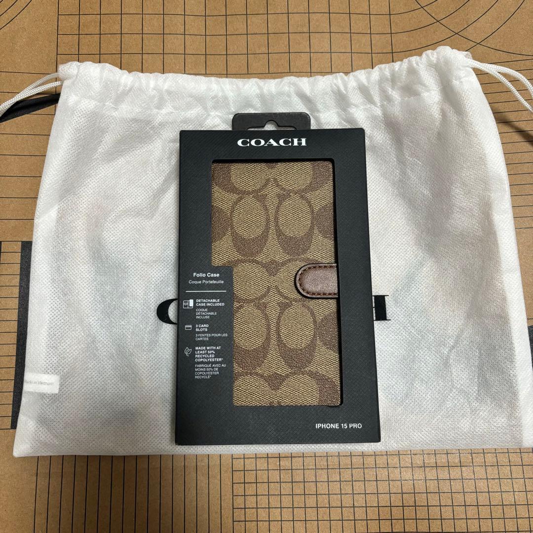 COACH iPhone15Pro手帳型ケース 新品未使用品●値下げしました！