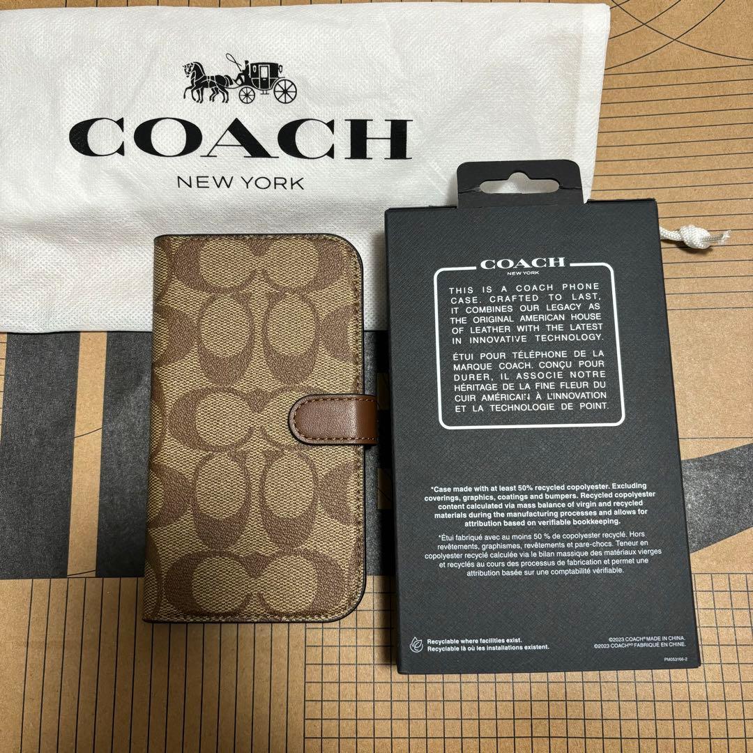 COACH iPhone15Pro手帳型ケース 新品未使用品●値下げしました！