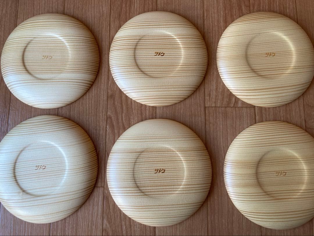 【お値下げしました】オケクラフト 皿　木製　銘々皿　6枚