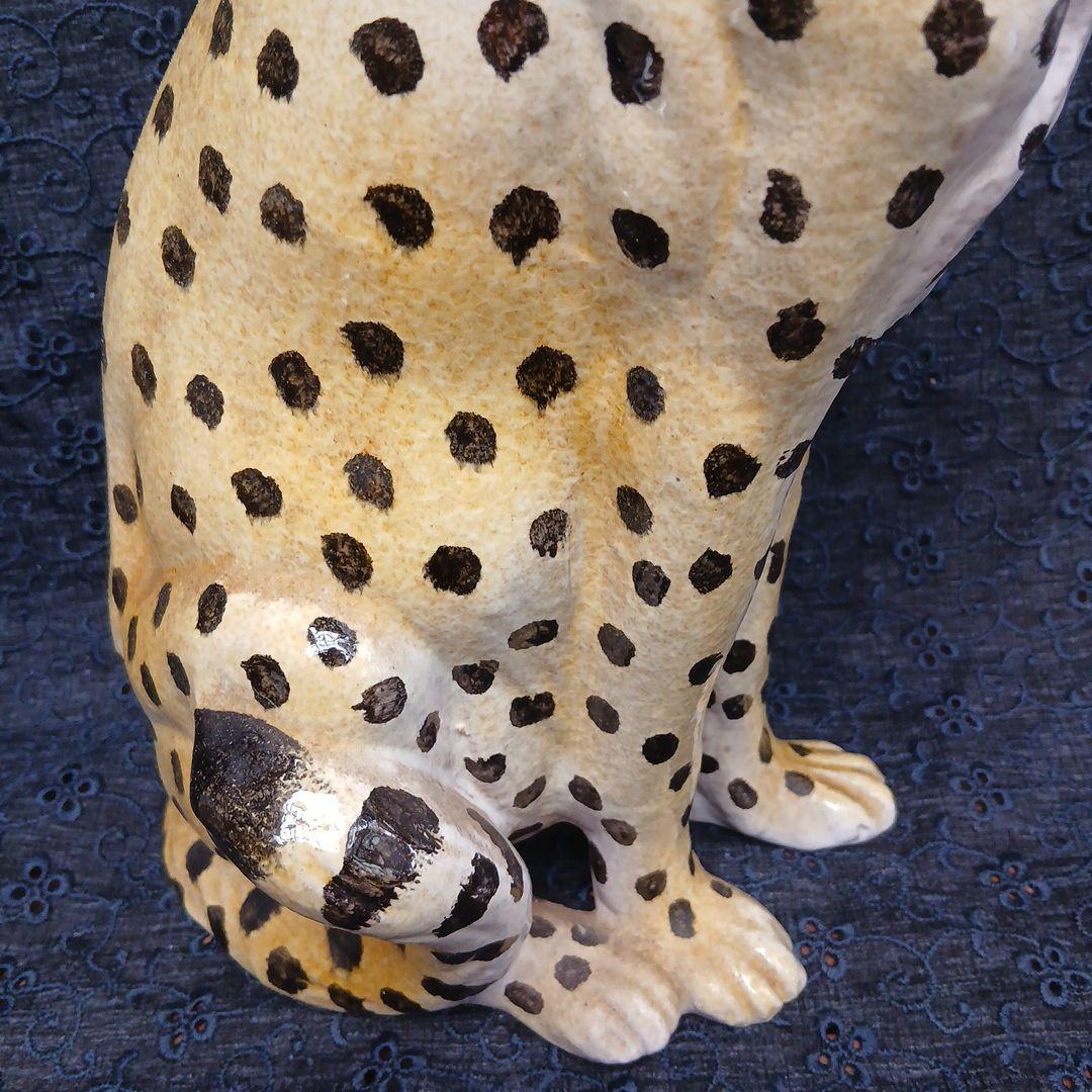 イタリア製 チーター 陶器 置物