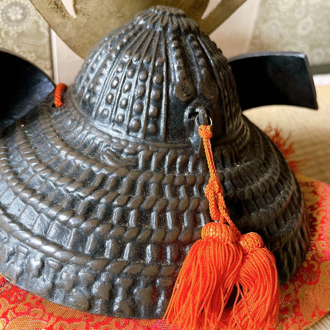 織田信長　兜飾り　端午の節句　出世兜　座布団付き