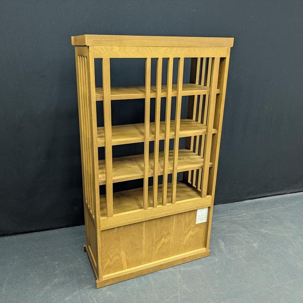 展示品　北海道 旭川家具　北樹　すのこ棚　楢 ナラ材　飾り棚　茶棚　キャビネット