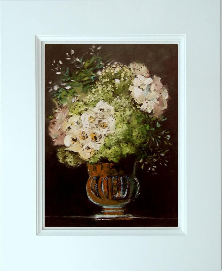 油絵 菅家令子 絵 絵画インテリア 額付(黒) uF6-111402 花あじさい