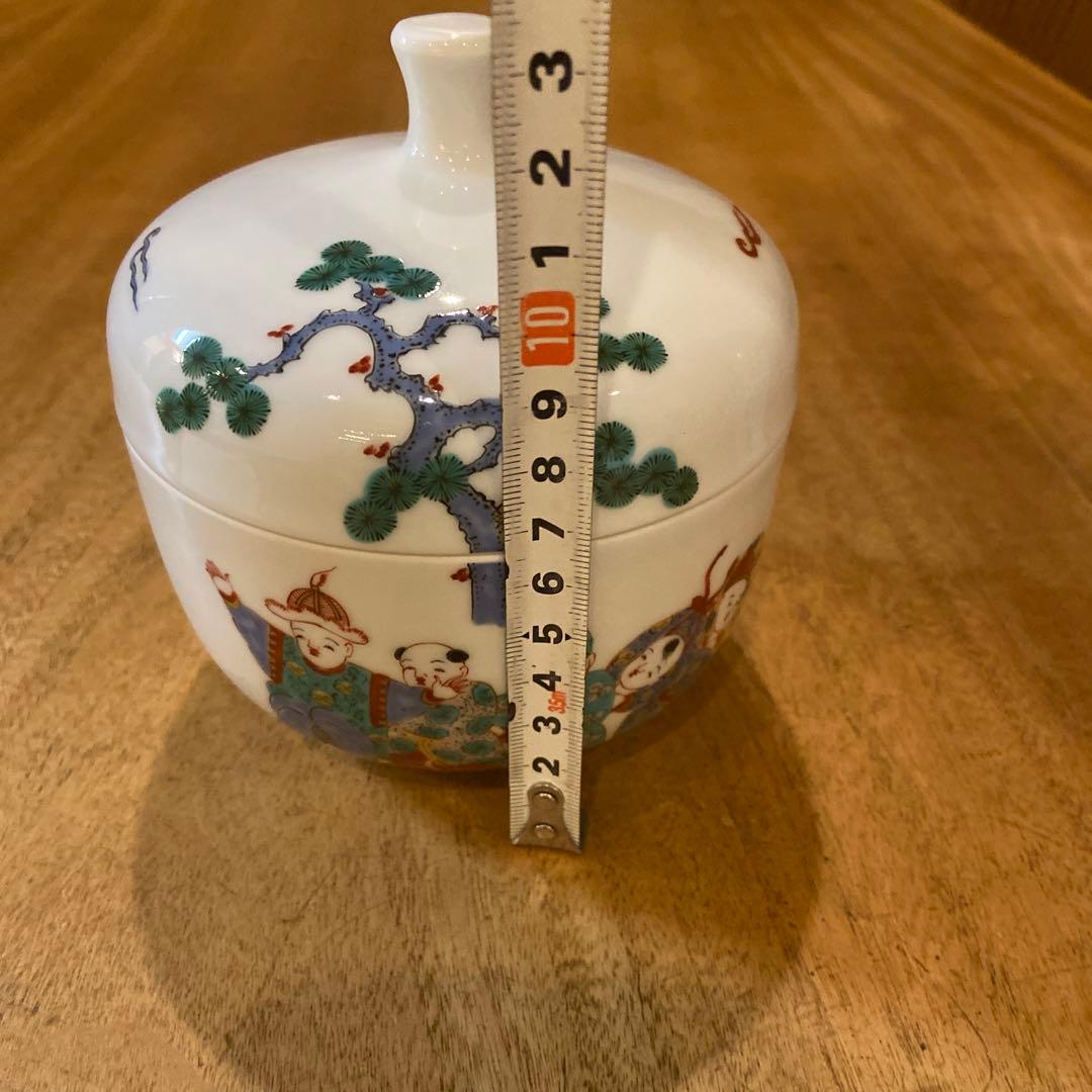 有田焼館林古琳庵古伊万里唐子絵付蓋付き鉢