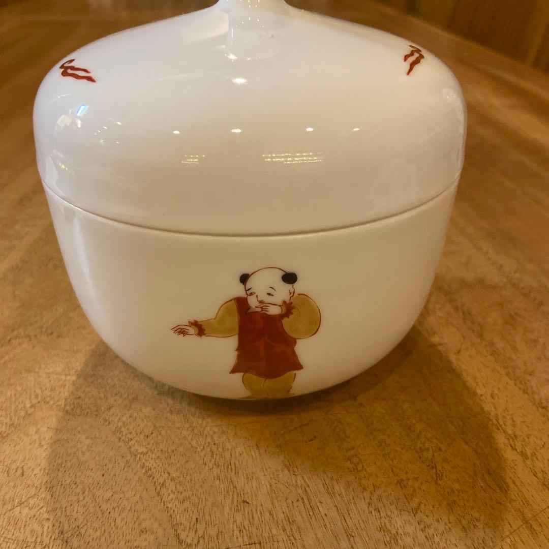 有田焼館林古琳庵古伊万里唐子絵付蓋付き鉢