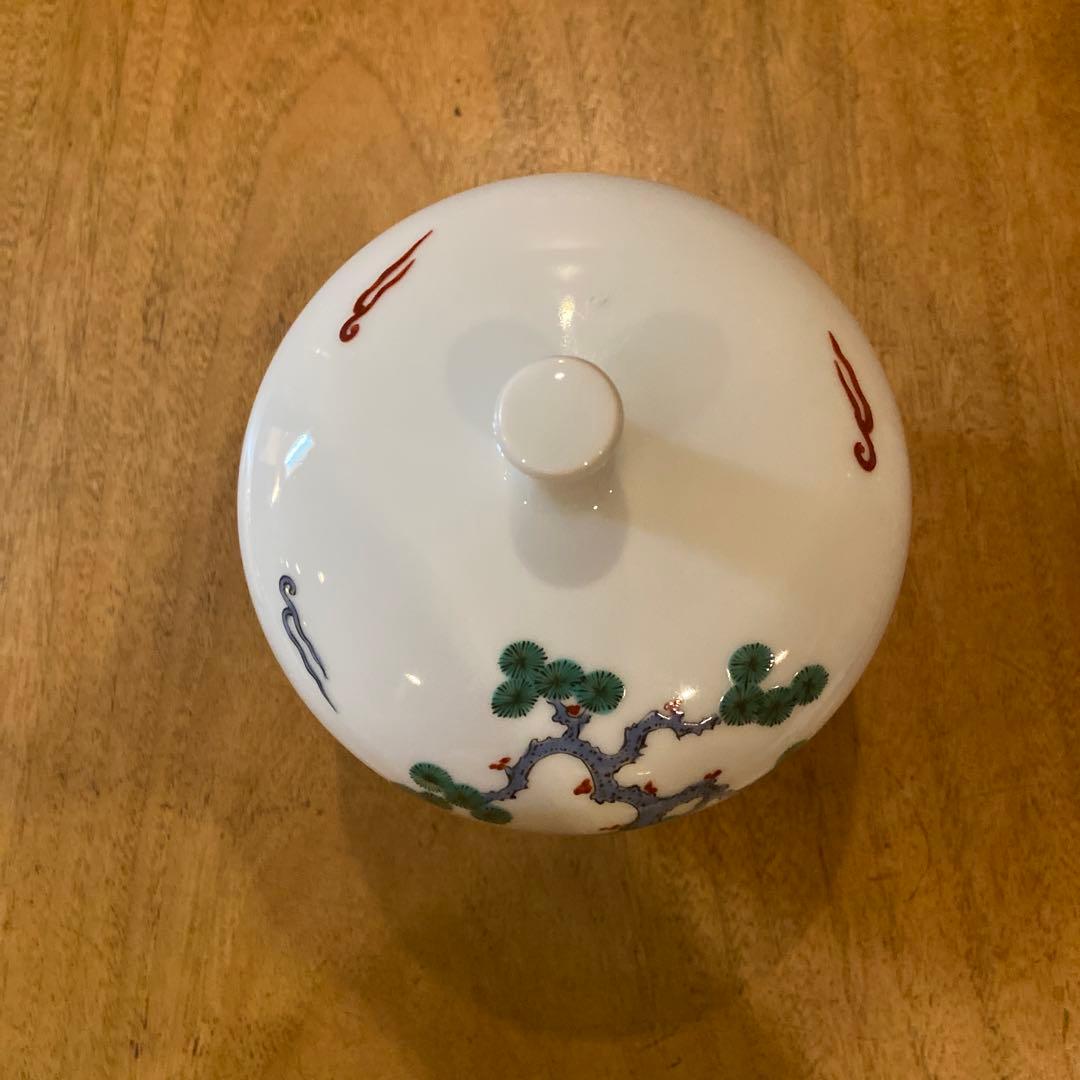 有田焼館林古琳庵古伊万里唐子絵付蓋付き鉢