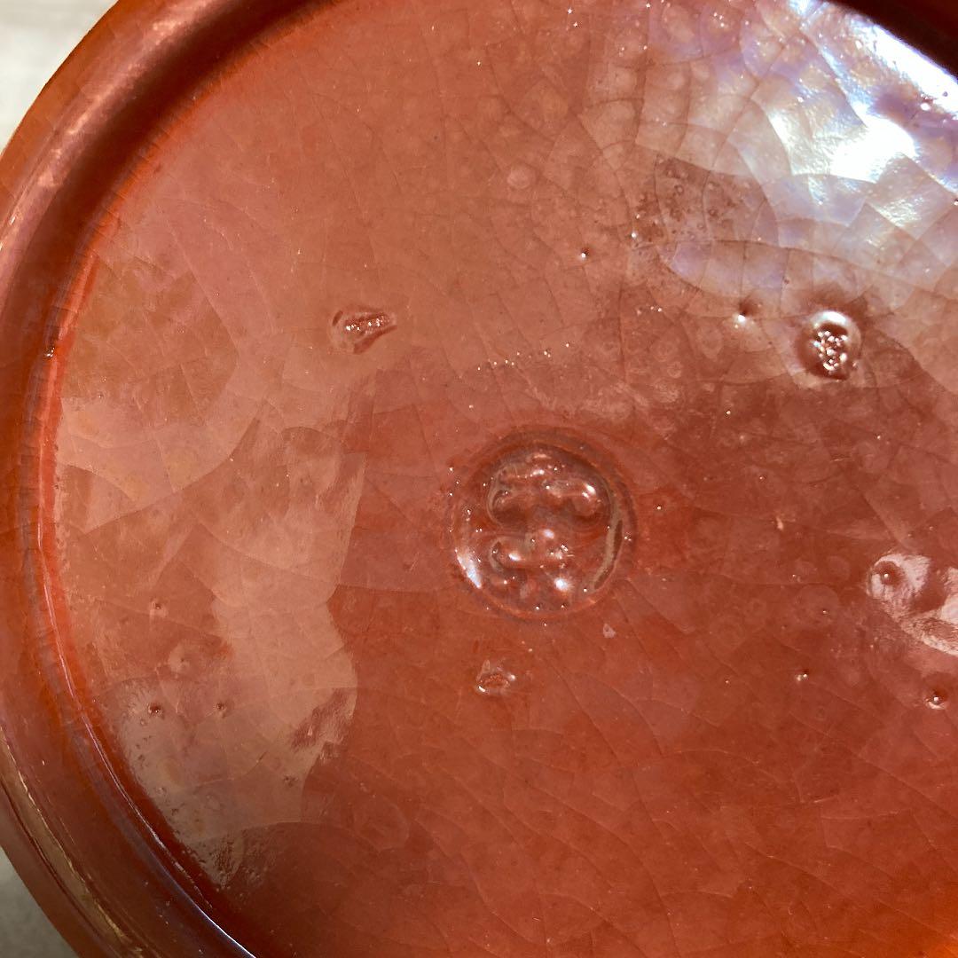 未使用 京焼 灰入れ 川崎和楽 作家物 楽焼 茶道具 香道具 聞香炉 手ロクロ