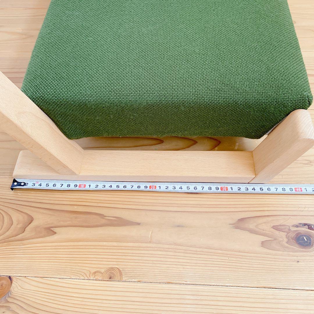 ZAGAKU ザガク園田椅子製作所 背もたれ付き 座椅子 グリーン 木製フレーム