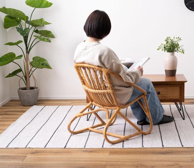 ラタンチェア 籐 パーソナルチェア 椅子 アジアン（1374）