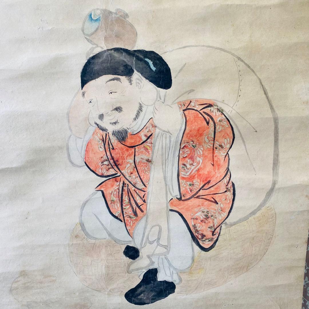 掛け軸　大黒天　無名　紙本　掛軸