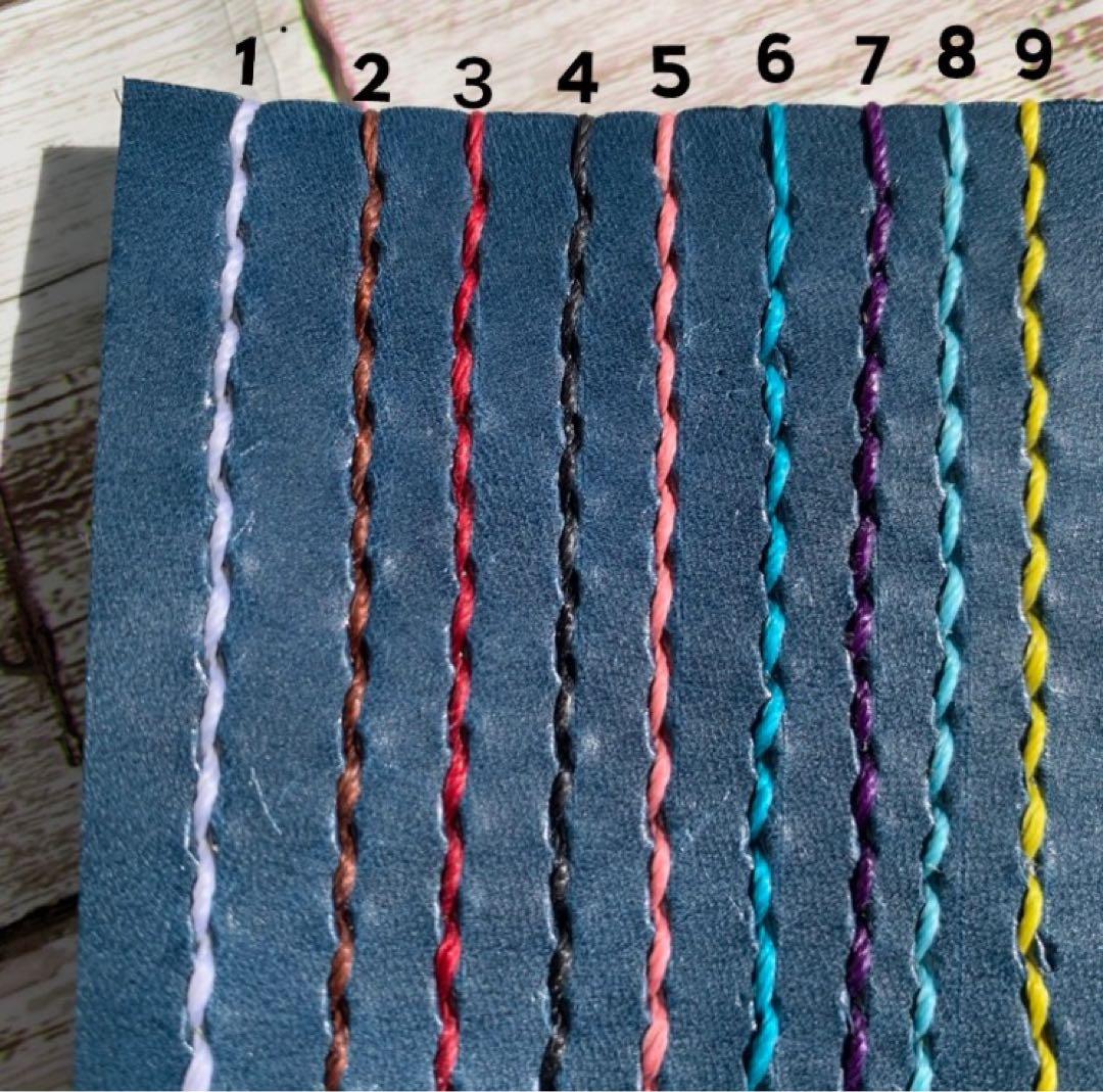 栃木レザー　ネイビー×レッド　iPhoneケース　スマホケース　本革　手帳型