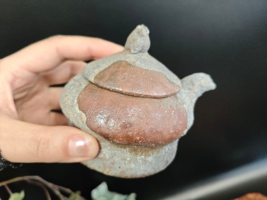 備前焼　宝瓶　急須　手造　古作A130