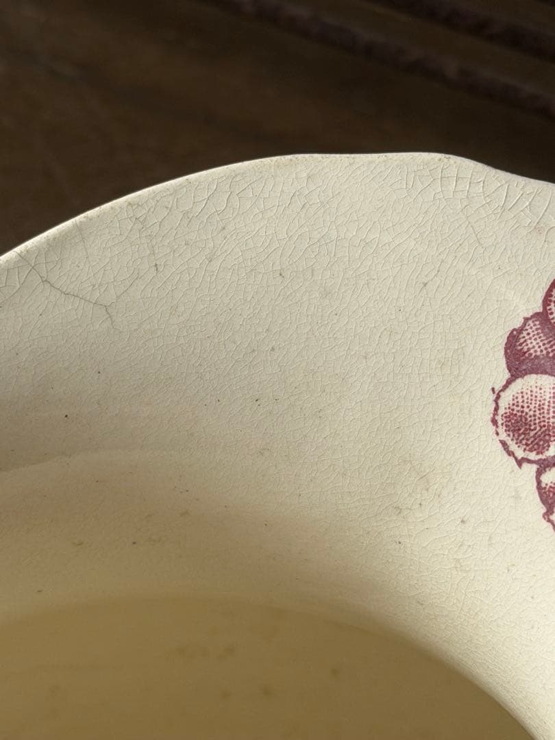 ⚫︎フランスアンティーク⚫︎HB&C ショワジールロワ窯⚫︎深赤色 小鳥のピシェ 器