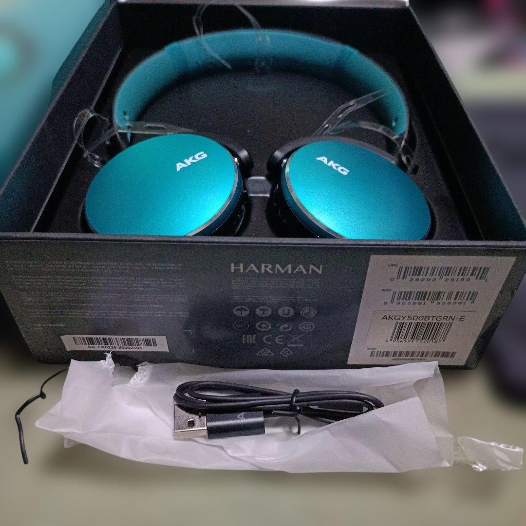 AKG Y500 ワイヤレスヘッドホン ターコイズ