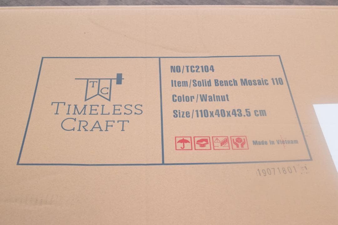 新品 TIMELESS CRAFT 目黒通り ウォールナット ソリッド ベンチ