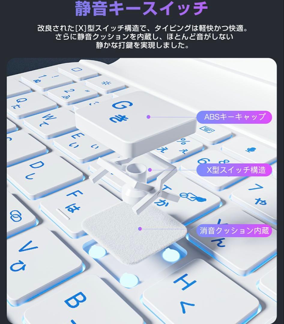 ipad キーボード 10.9インチ 360°回転 ブラック