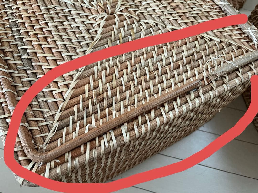 無印良品　重なるラタン　8点セット（うち4点蓋付）