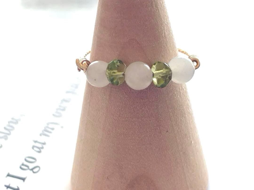 14kgf アゾゼオアゼツライト　天然石　リング 証明書コピー付