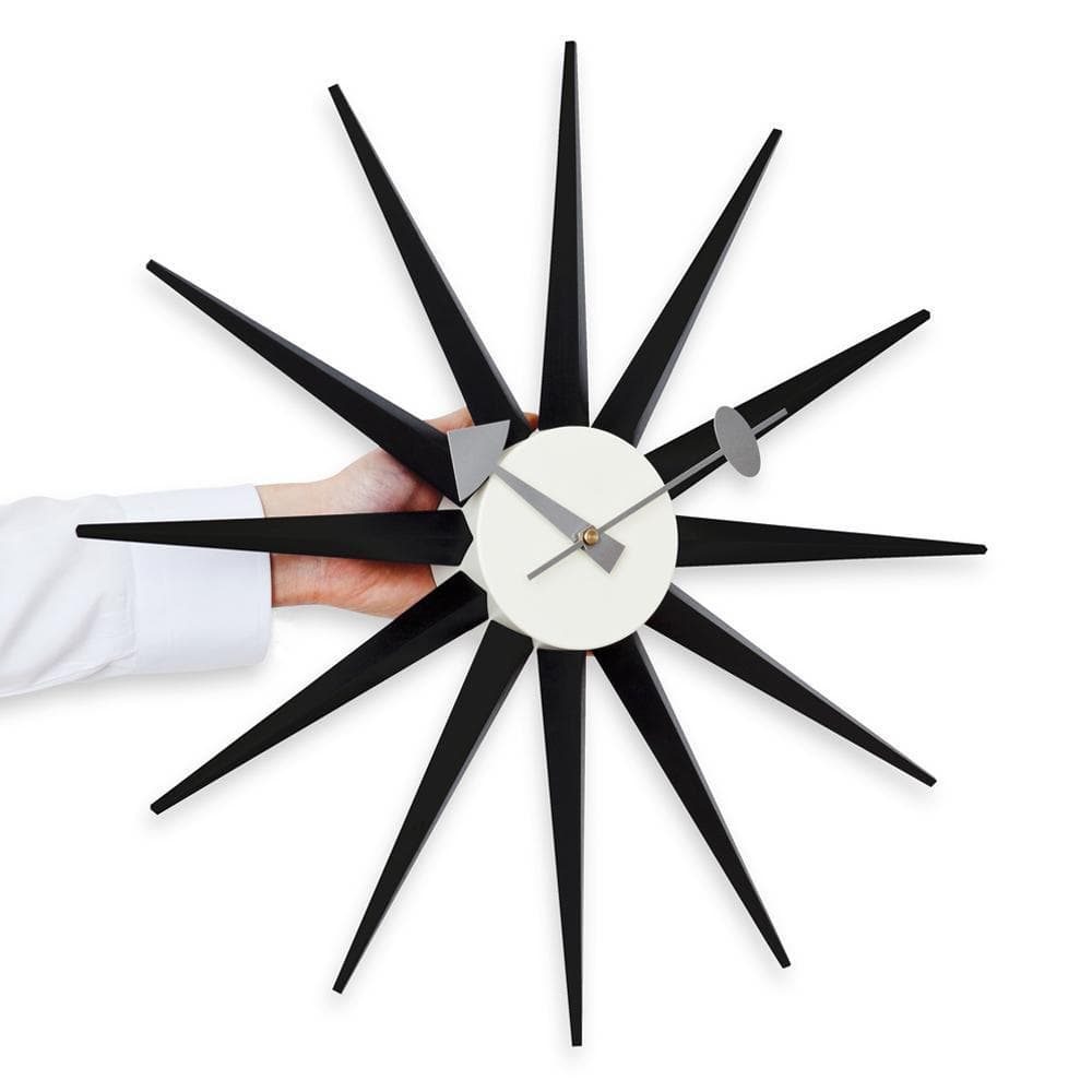 髪の毛カットマンジョージネルソン サンバーストクロック 掛け時計 黒