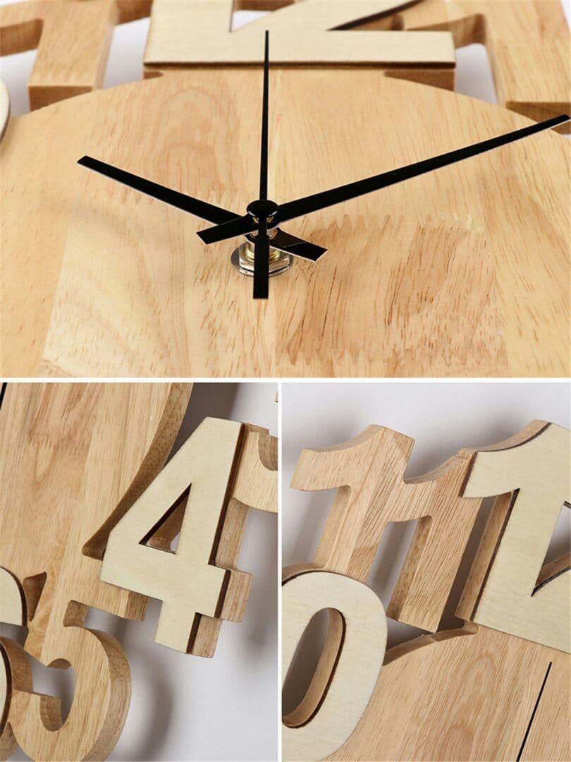 掛け時計 木製 壁掛け時計 モダン 連続秒針 静音 ナチュラル ウッド