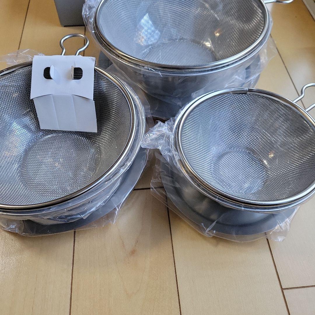 SHIN-ETSU① 新越　フタ付ざるボウル　9点set