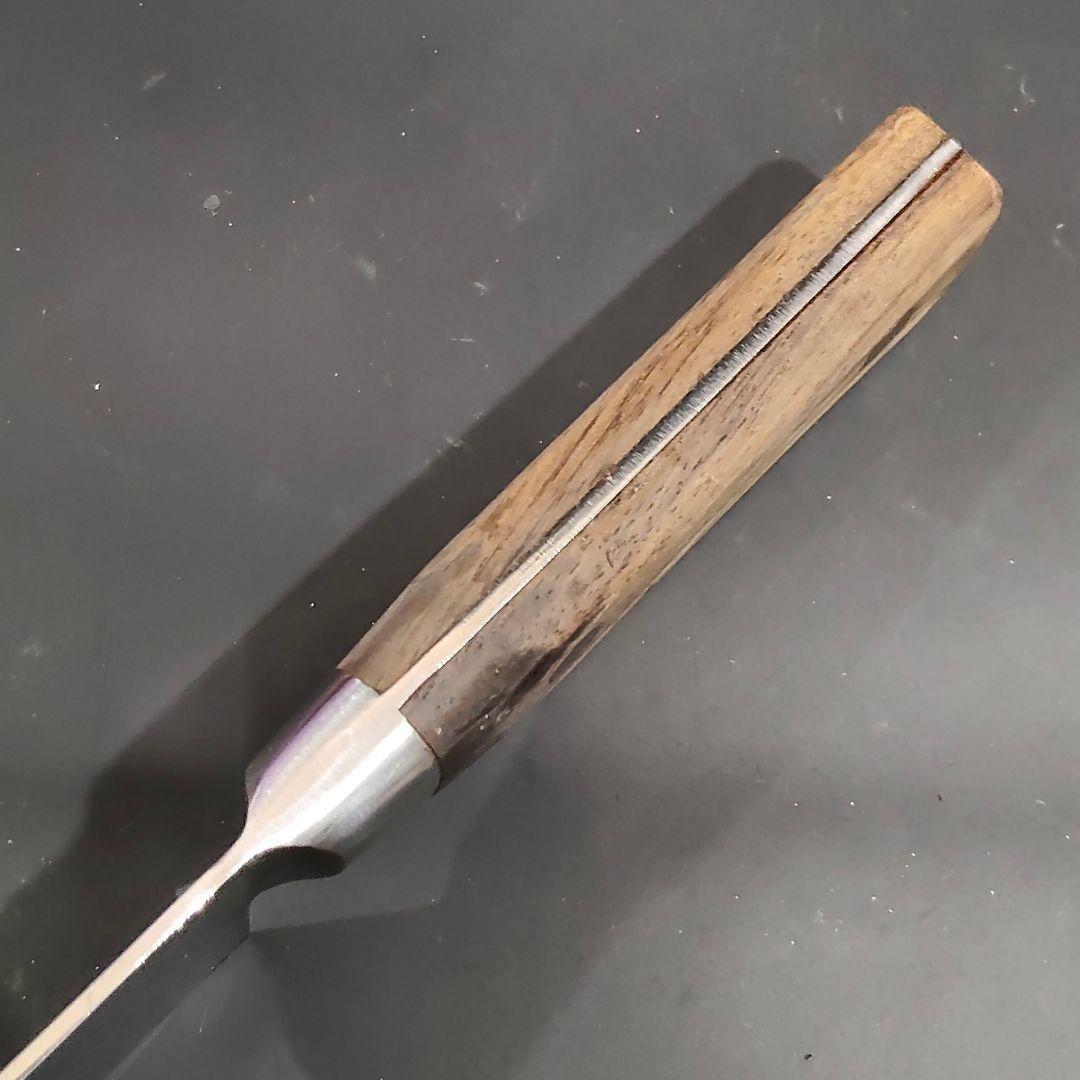 吉實　日本鋼 ハガネ ツバ付 三徳包丁 178mm　研ぎ済み 包丁 ナイフ