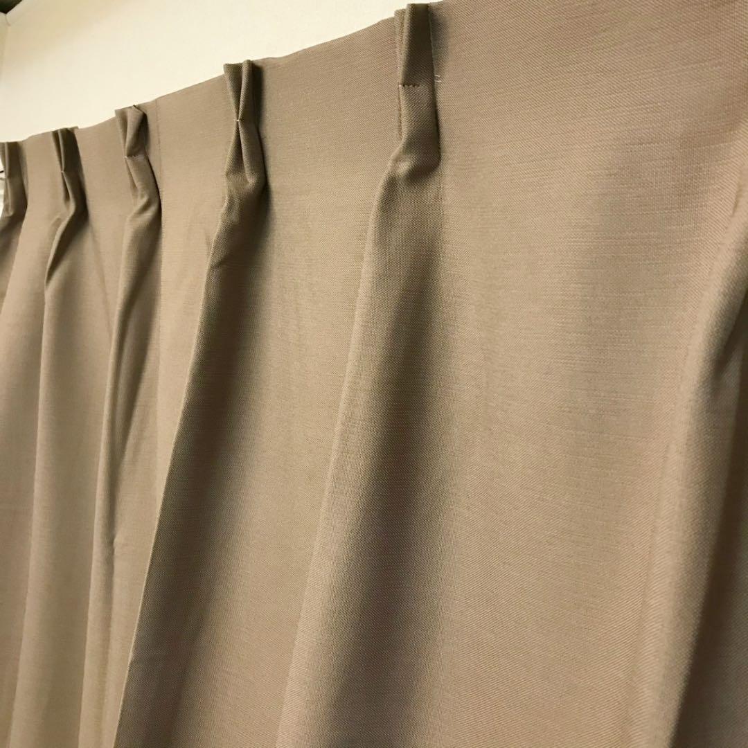 遮光カーテン　幅150cm×丈178cm2枚　ブラウン