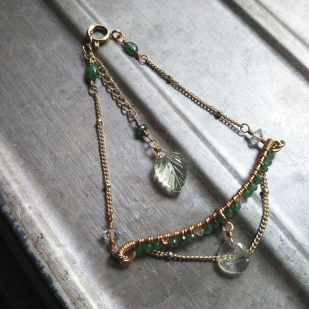 ✧SALE✧高品質 エメラルド 稀少石 リビアングラス ブレスレット 限定品