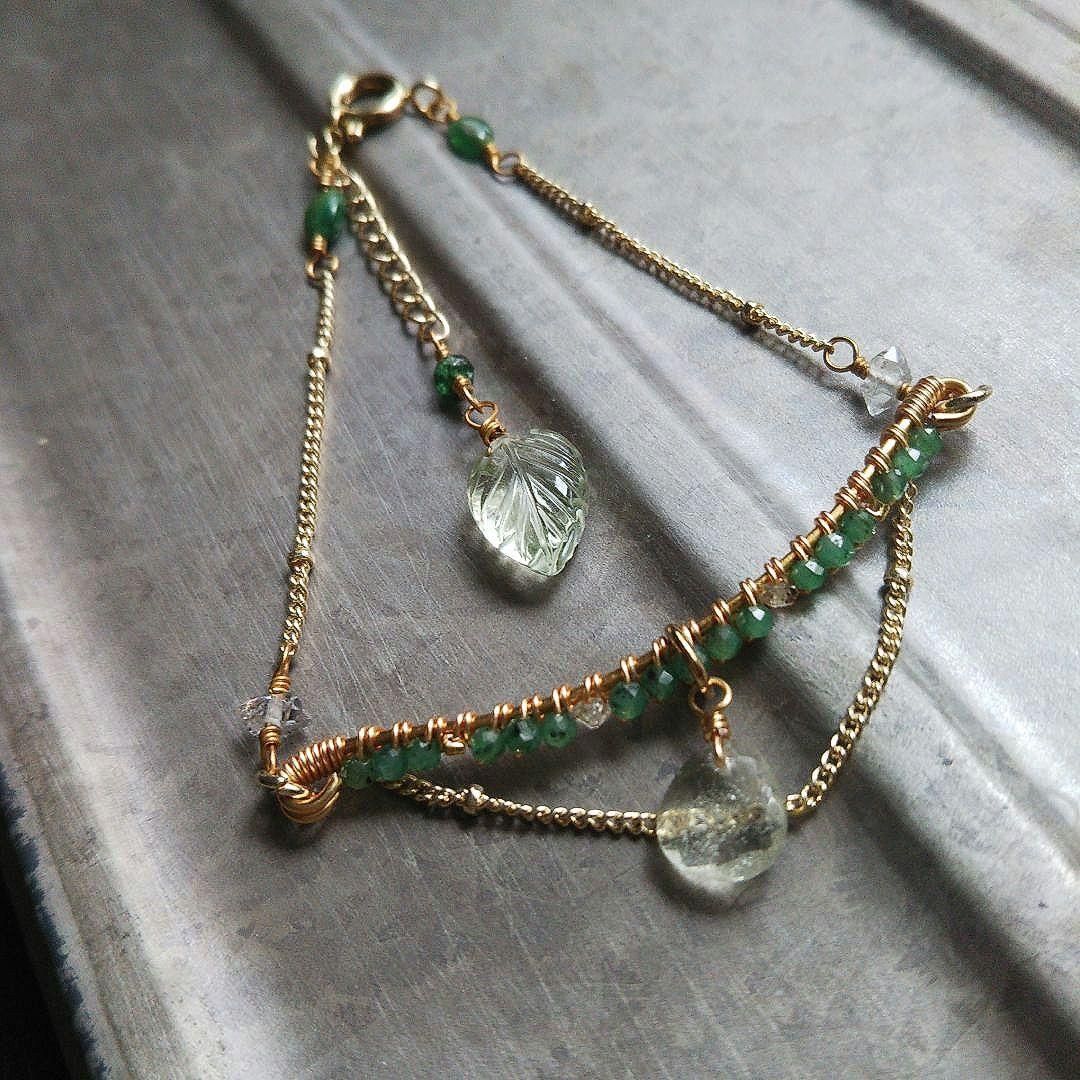 ✧SALE✧高品質 エメラルド 稀少石 リビアングラス ブレスレット 限定品