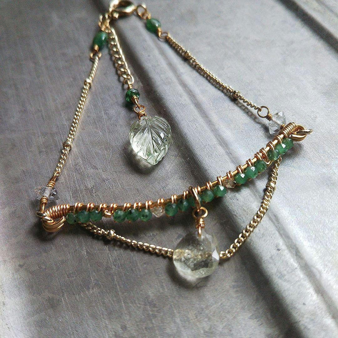 ✧SALE✧高品質 エメラルド 稀少石 リビアングラス ブレスレット 限定品