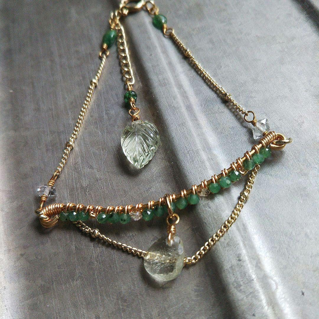 ✧SALE✧高品質 エメラルド 稀少石 リビアングラス ブレスレット 限定品