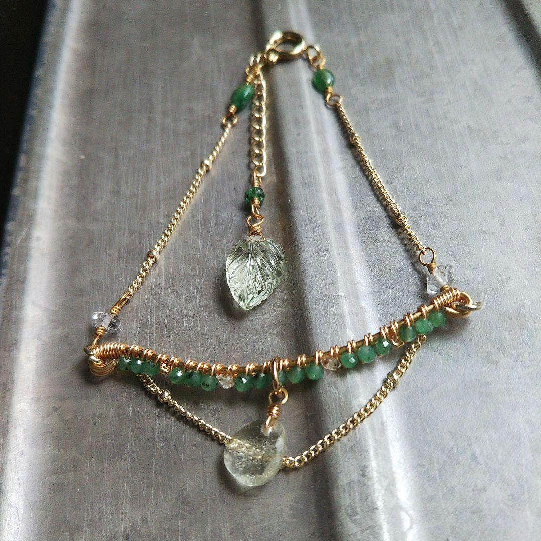 ✧SALE✧高品質 エメラルド 稀少石 リビアングラス ブレスレット 限定品