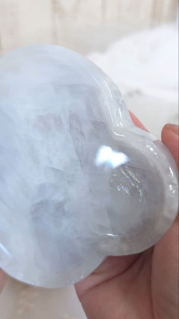 天然石 ブルーカルサイト プレート 大きめもくもく雲のプレート