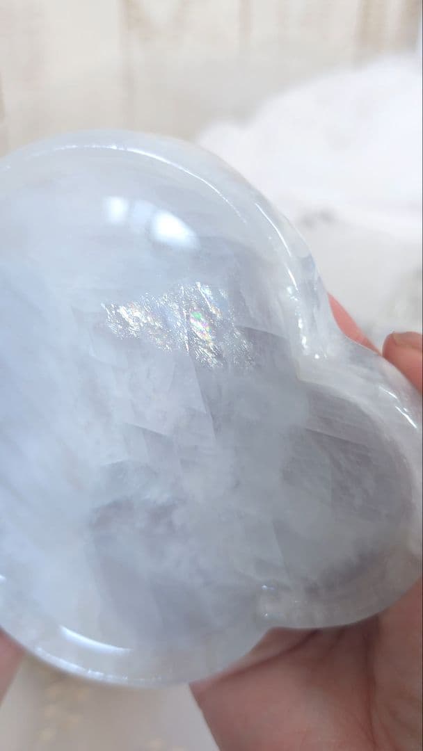 天然石 ブルーカルサイト プレート 大きめもくもく雲のプレート