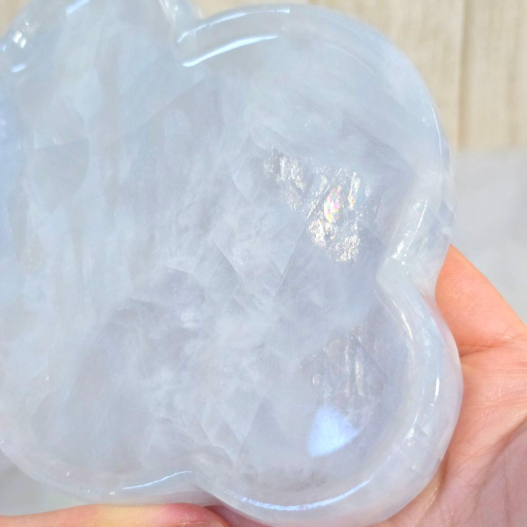 天然石 ブルーカルサイト プレート 大きめもくもく雲のプレート