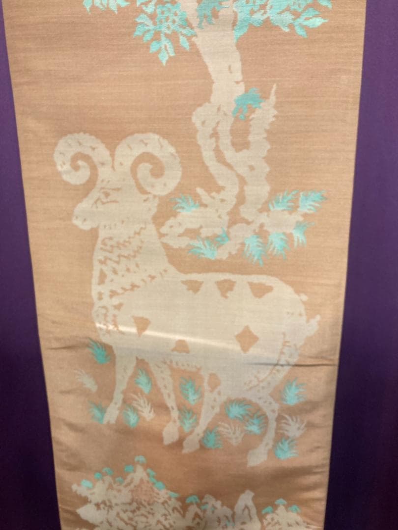 ▼龍村平蔵　屏風　掛け軸　美術織物　﨟纈染め　王羊錦　冊子付