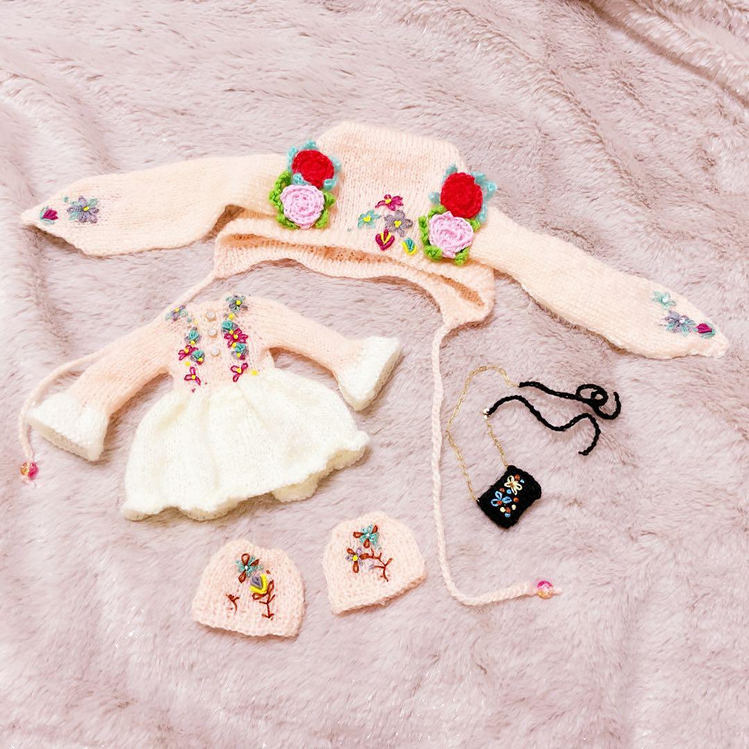 ピンクうさぎニットセット (ネオブライス専用)