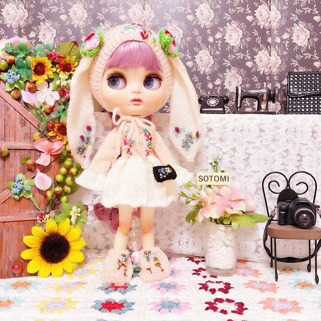 ピンクうさぎニットセット (ネオブライス専用)