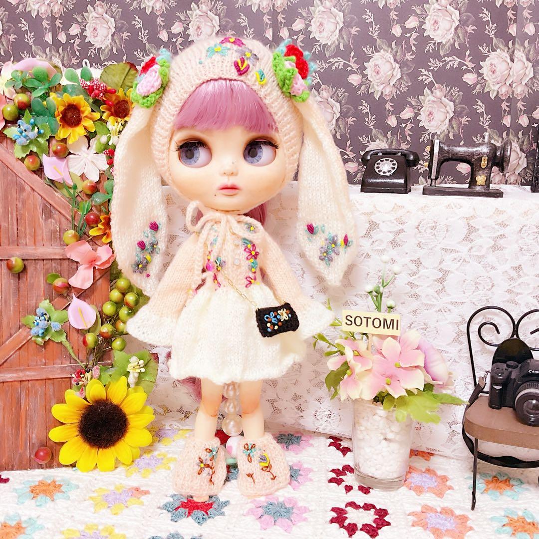 ピンクうさぎニットセット (ネオブライス専用)