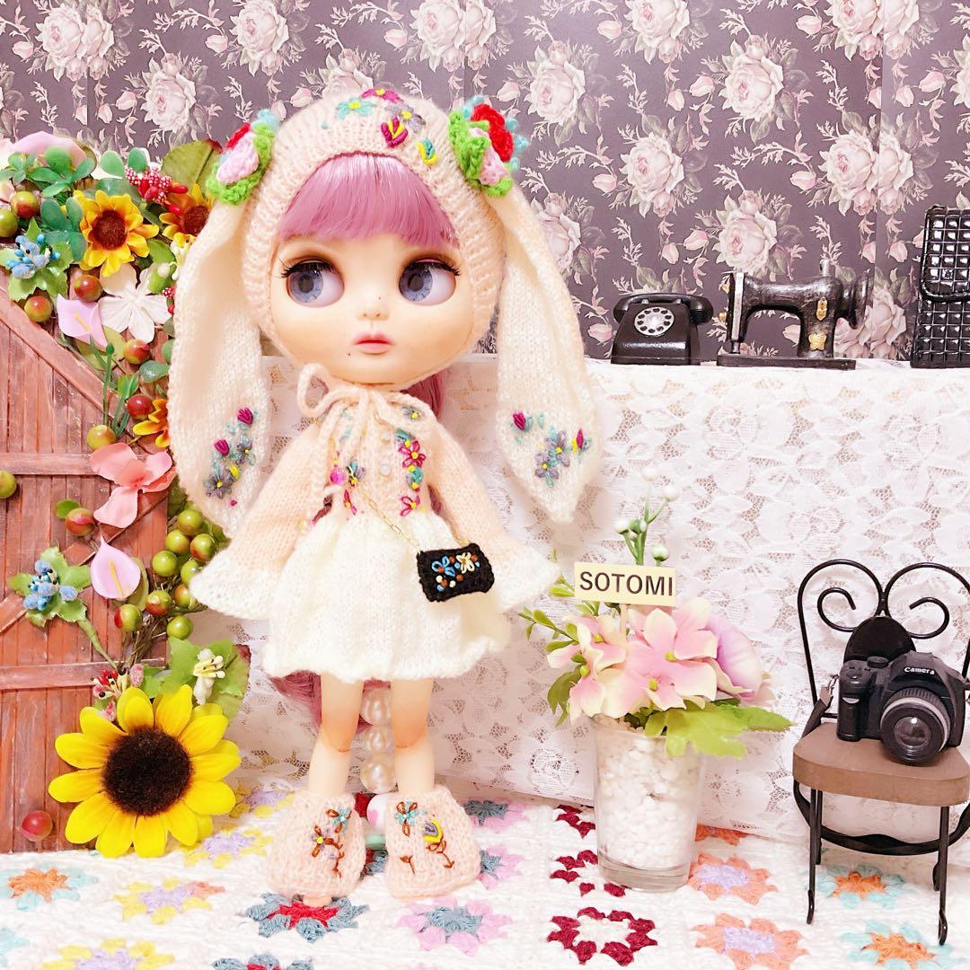 ピンクうさぎニットセット (ネオブライス専用)