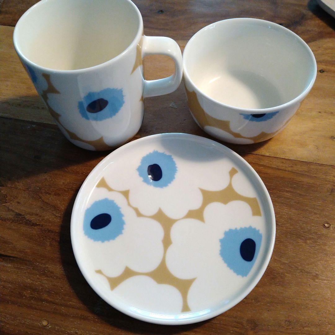 marimekko UNIKKO 水色 エクリュ 食器セット