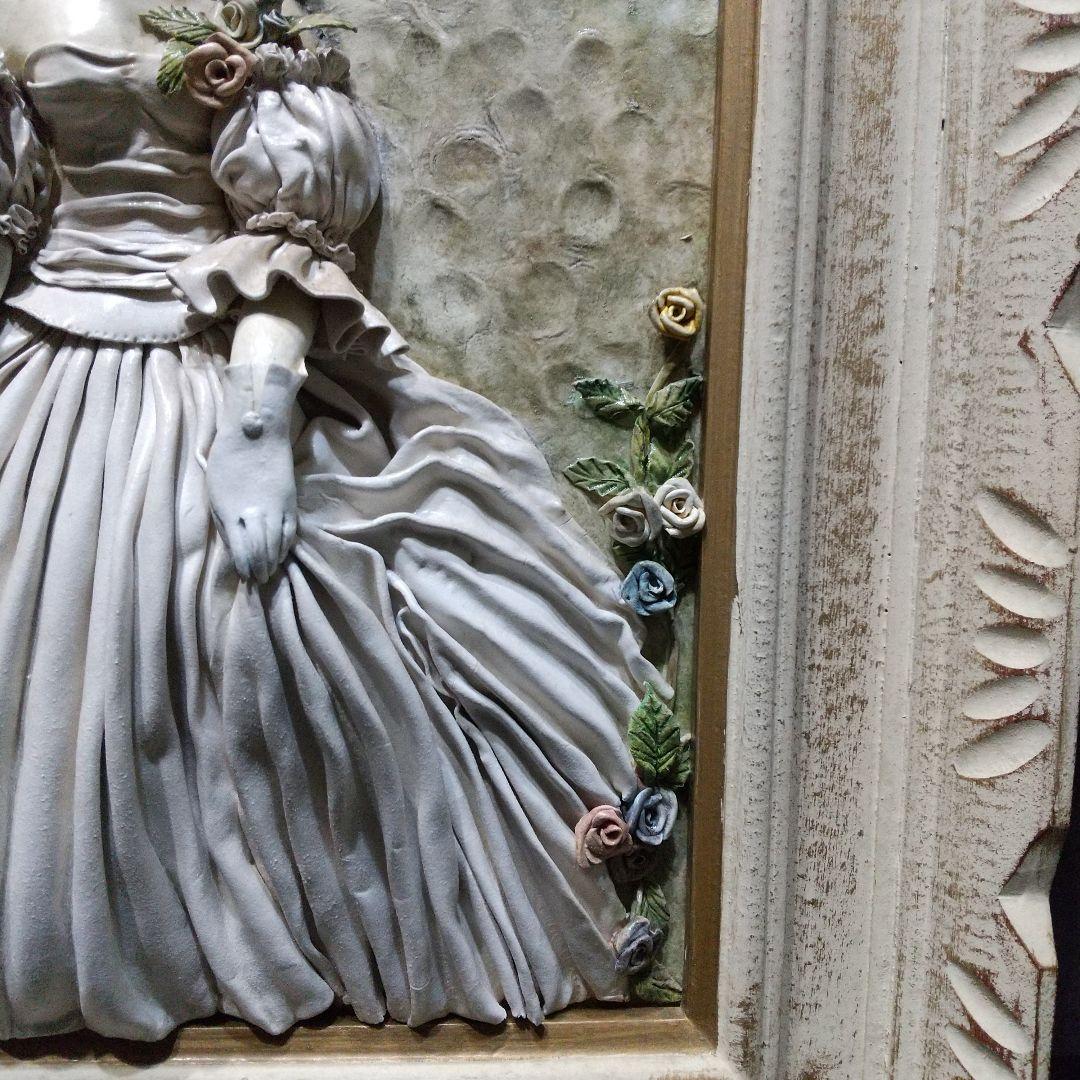 紙粘土女性像 額入り 人形作家監修 ハンドメイド 美品