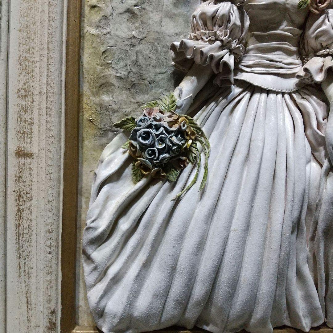 紙粘土女性像 額入り 人形作家監修 ハンドメイド 美品